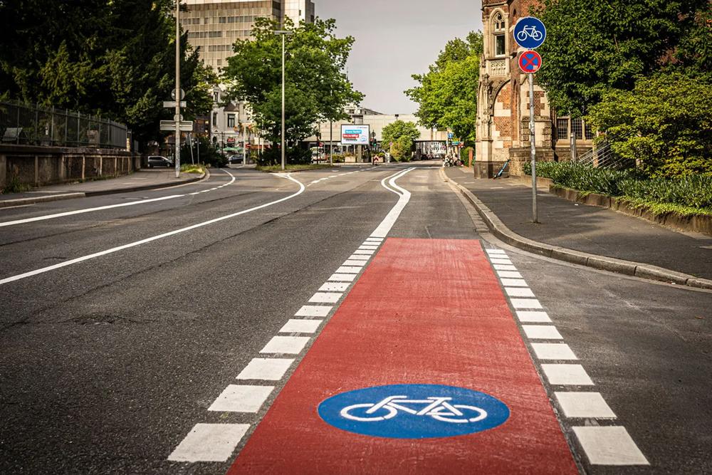 Radweg in Bonn am Alten Friedhof