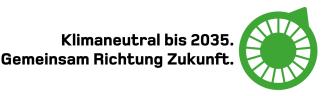 Logo "Klimaneutral bis 2035 - Gemeinsam Richtung Zukunft."